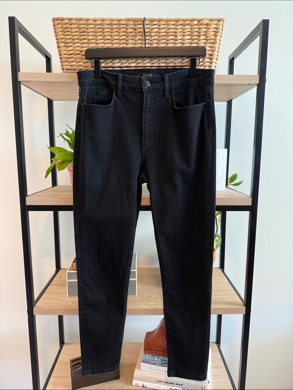 Joe's Jeans High-Rise Black Skinny Jeans, 31